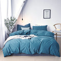 Cottonight Blue Comforter Sets Full Lake Blue Bedding Comforter Set Haze Blue Blanket Quilt Solid Color Modern Breathable Soft M