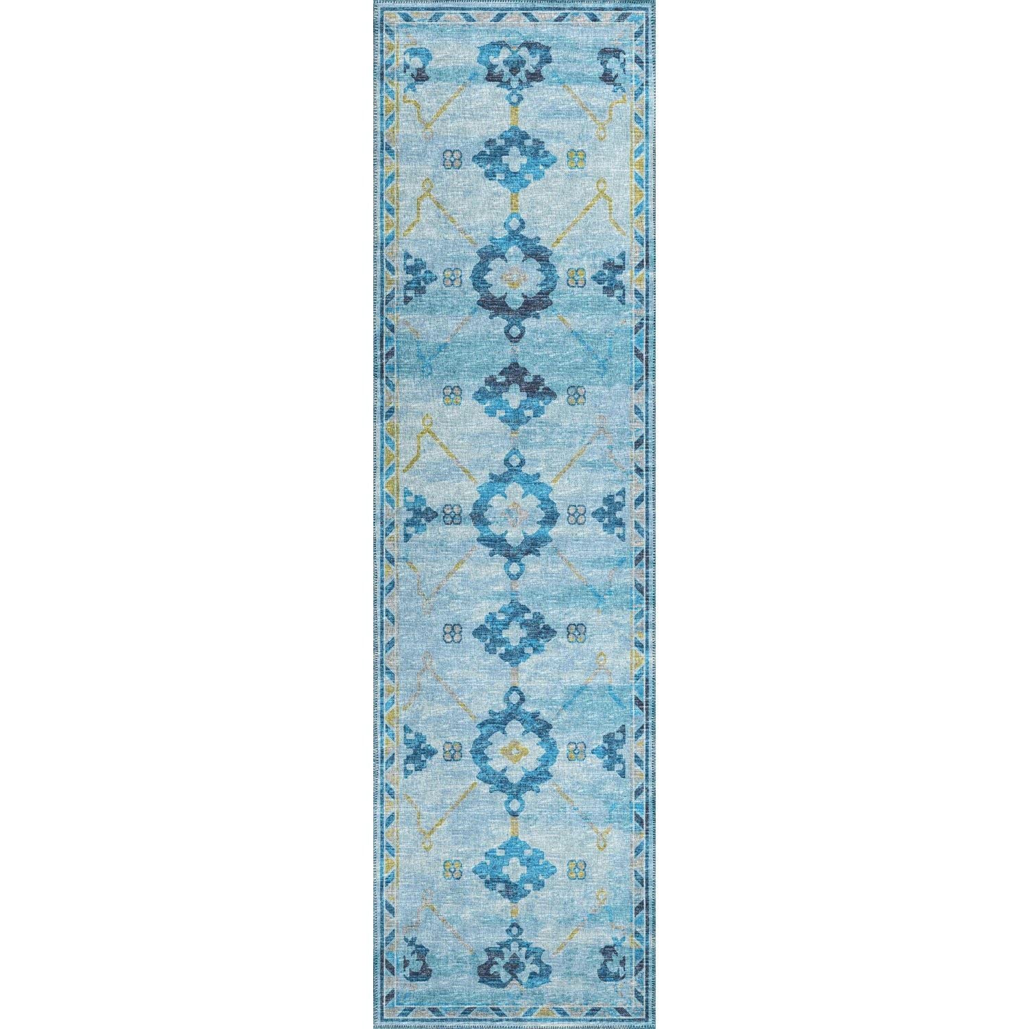 Sedona Sn16 Blue Transitional Rug Runner 2' 3" X 7 ' 6"