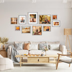 Kinlink Square 10X10 Picture Frames Grey, Solid Wood Frames With Acrylic Plexiglass For Pictures 6X6 With Mat Tabletop And Wall