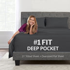 Dealuxe 21'' Sheet Set - Twin 3 Piece Set - Dark Grey