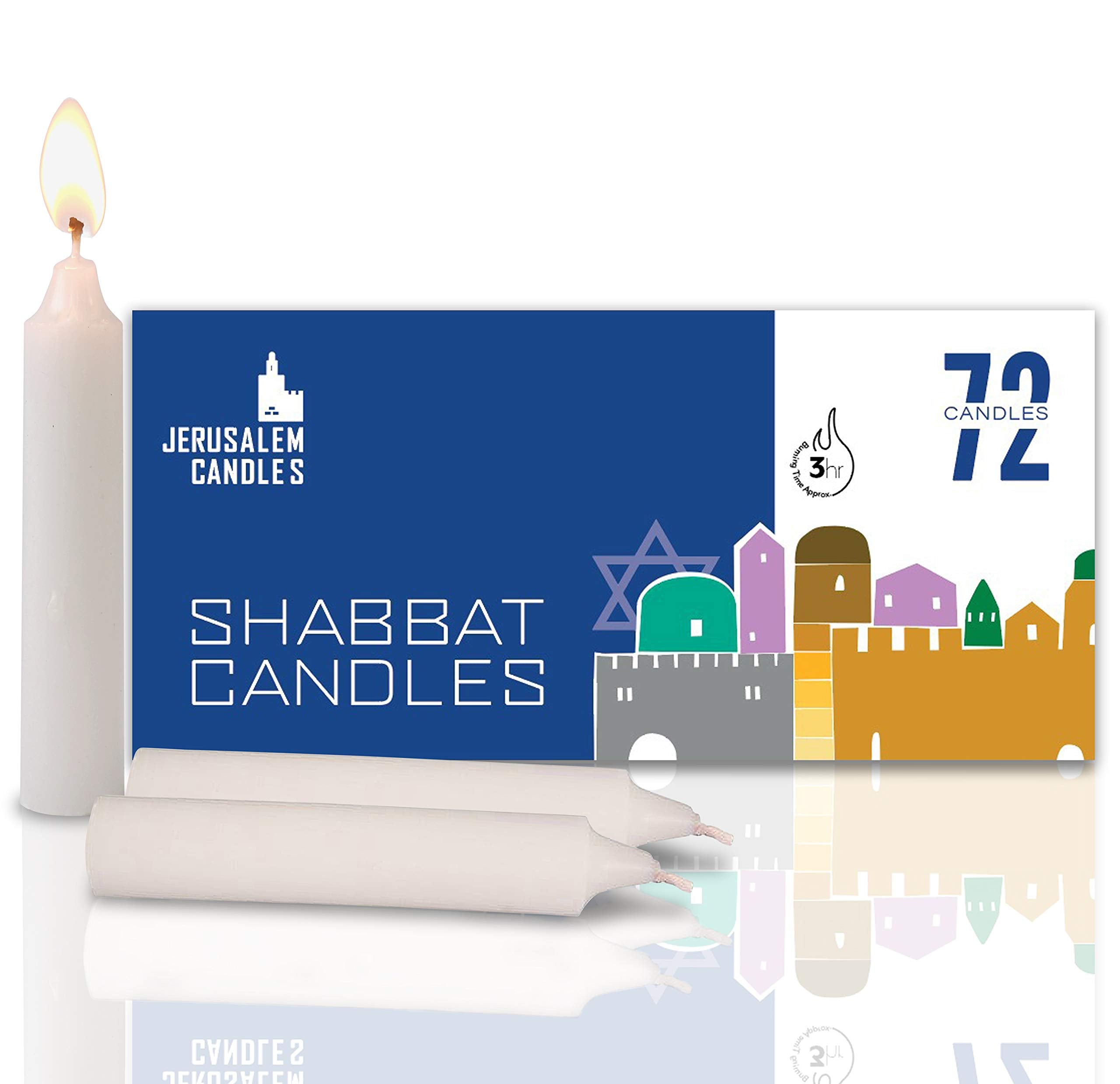 Shabbat Candles - Traditional Shabbos Candles - 3 Hour - 2-Pack X 72 Candles, (144 Candles)