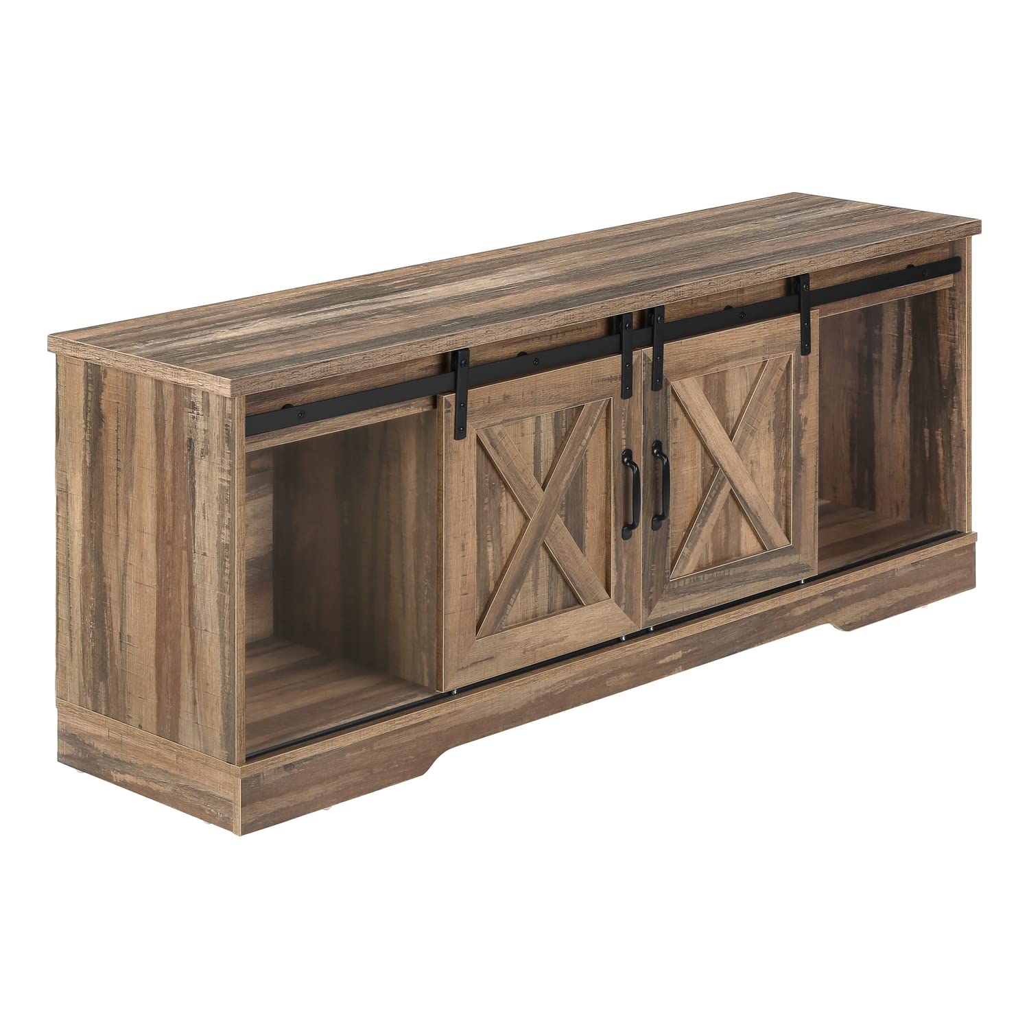 Monarch Specialties I 2748 Tv Stand, 60 Inch, Console, Media Entertainment Center, Storage Cabinet, Living Room, Bedroom, Laminate, Brown, Transitional