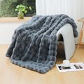 Ukeler Soft Faux Fur Throw Blanket 50'X60' Solid Reversible Shaggy Blanket Plush Thick Fluffy Blankets Throws For Bed, Couch,