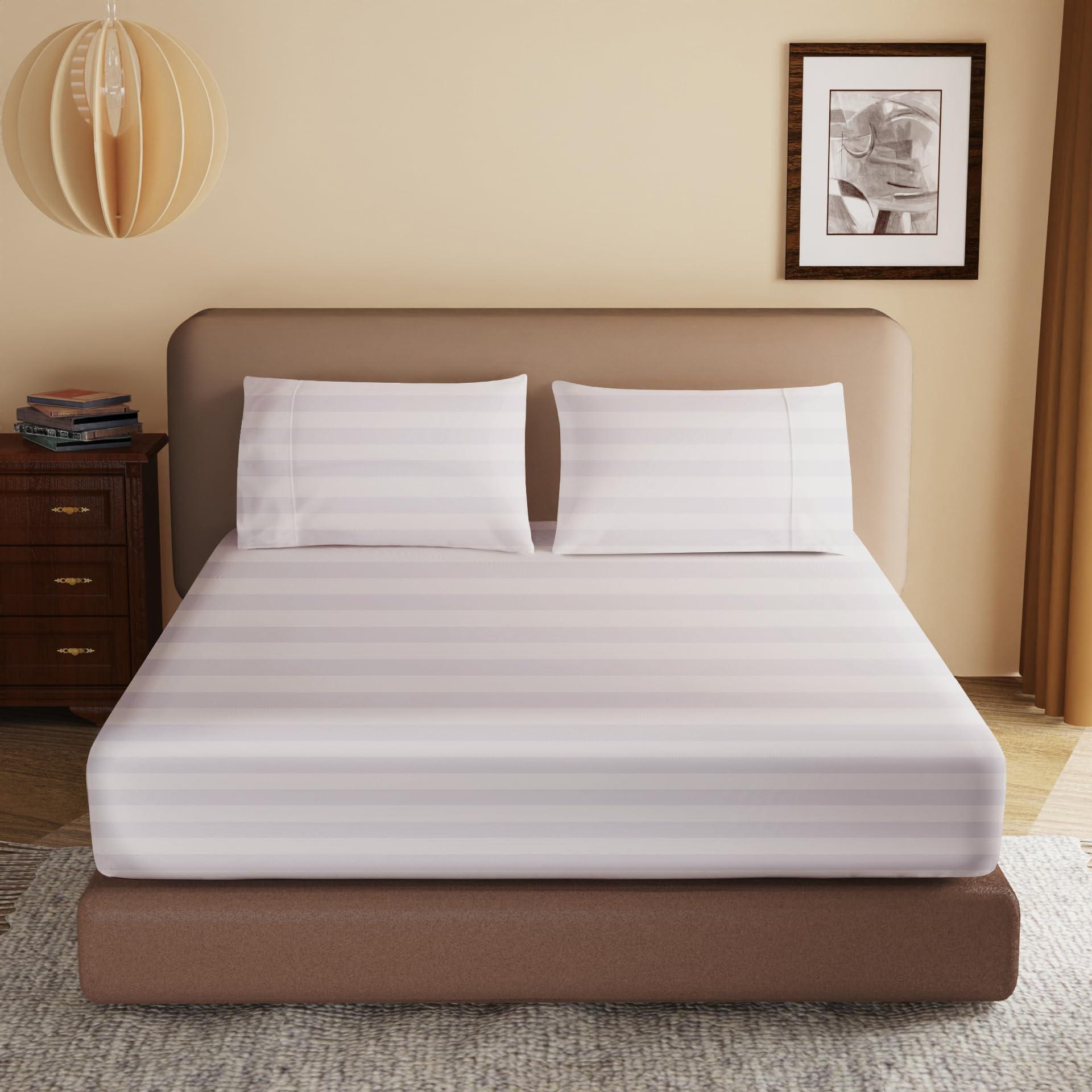100% Egyptian Cotton Fitted Sheet Twin Xl/Split King Size, 600 Thread Count, Single Fitted Sheet Only,16'' Deep Pocket Sheet, So