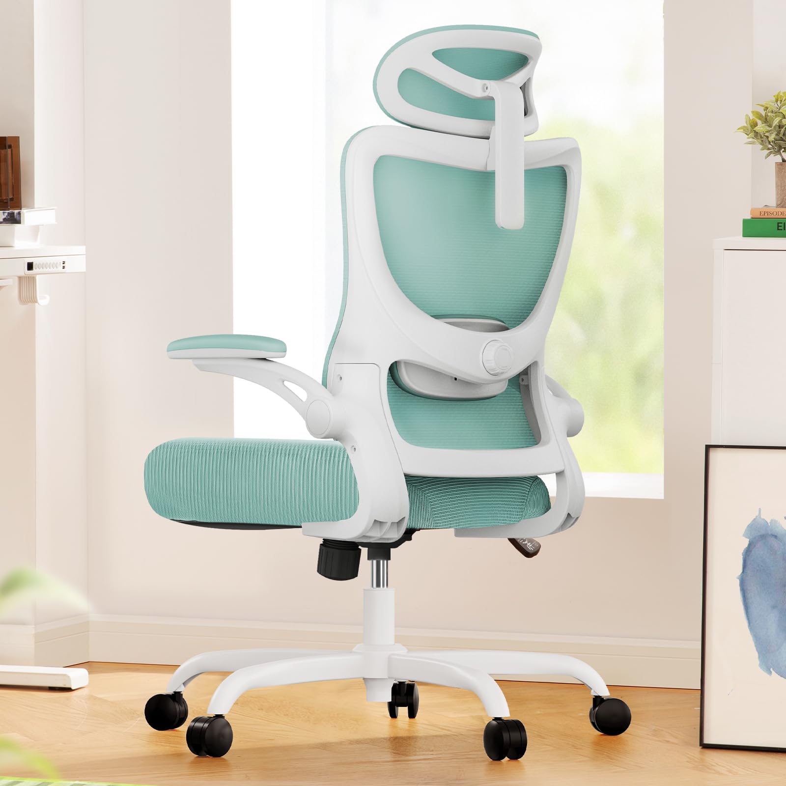 Marsail Ergonomic Office Chair: Office Desk Chair with High Back Mesh and Adjustable Lumbar Support Rolling Work Swivel Task Cha