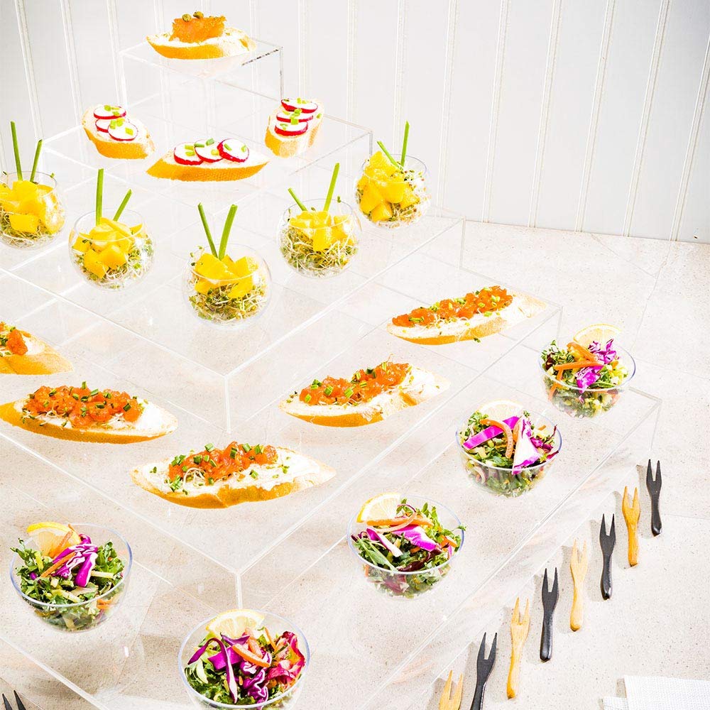Restaurantware Clear Tek 19.7 X 19.7 X 9.8 Inch Dessert Tower Stand 1 Pyramid Cupcake Holder For Parties - 5-Tiers Sturdy Clear