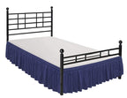 Biscaynebay Wrap Around Bed Skirts With Split Corners For Full Beds 15' Drop, Navy Elastic Dust Ruffles Easy Fit Wrinkle & Fade Resistant Silky Luxurious Fabric Solid Machine Washable
