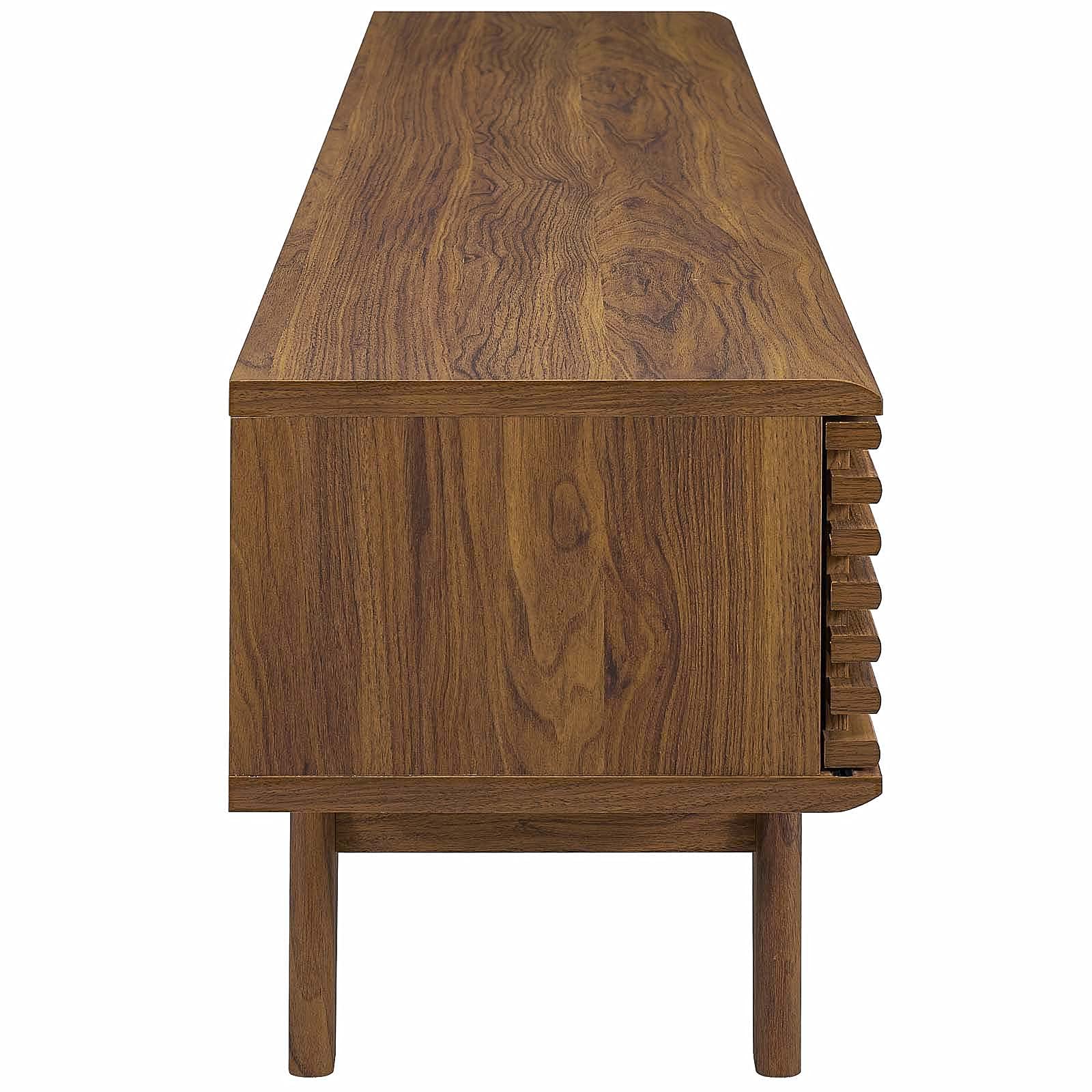 Modway Render 70" Mid-Century Modern Low Profile Entertainment Tv Stand, 70 Inch, Walnut Walnut