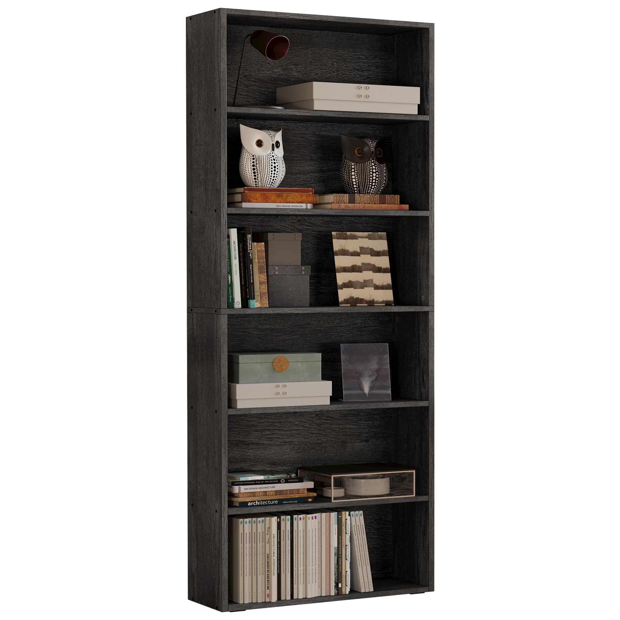 Ironck Bookshelves And Bookcases Floor Standing 6 Tiers Display Storage Shelves 70 In Tall Bookcase Home Decor Furniture For Home Office, Living Room, Bed Room