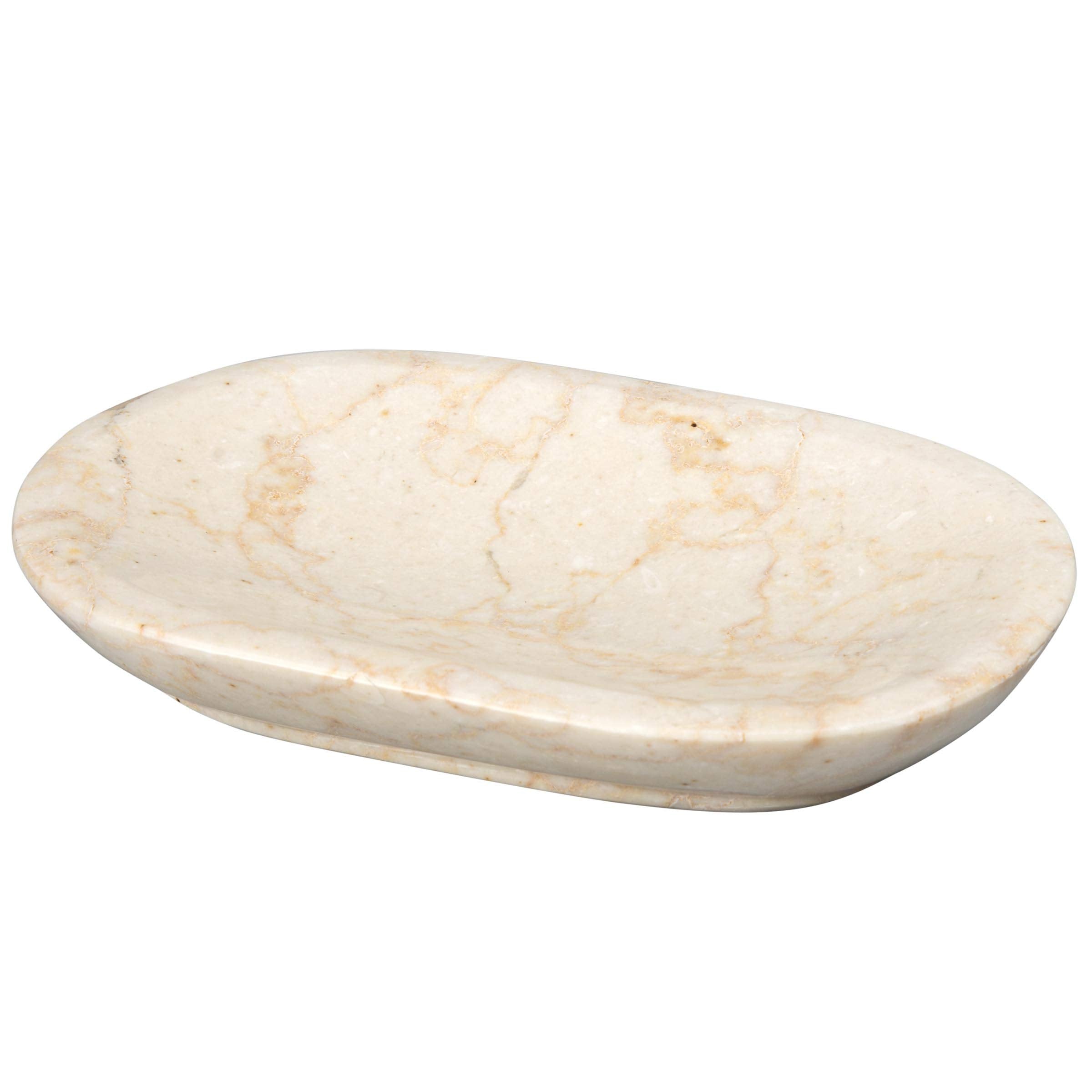 Creative Home Natural Champagne Marble Bar Soap Dish Soap Tray Holder Accessories Tray for Bathroom Vanity Countertop Kitchen Si