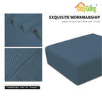 Easy-Going Stretch Square Ottoman Cover 40X40X15 Inch Folding Storage Stool Furniture Protector Soft Rectangle Slipcover With Elastic Bottom Bluestone