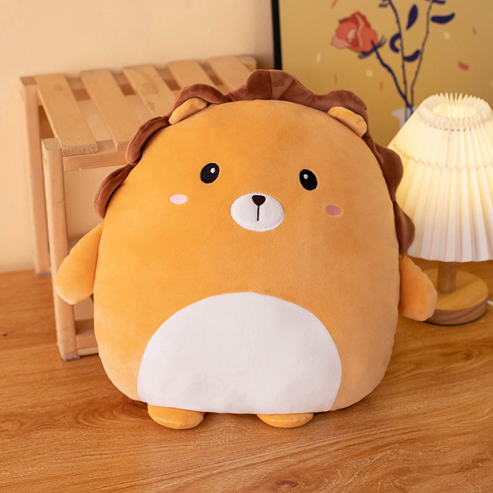 Grafingy Lion Plush Pillow, 16 Inch Lion Stuffed Animal Plush Hugging Pillow Cute Lion Plushies Toy Gifts For Room Decor Kids Bi