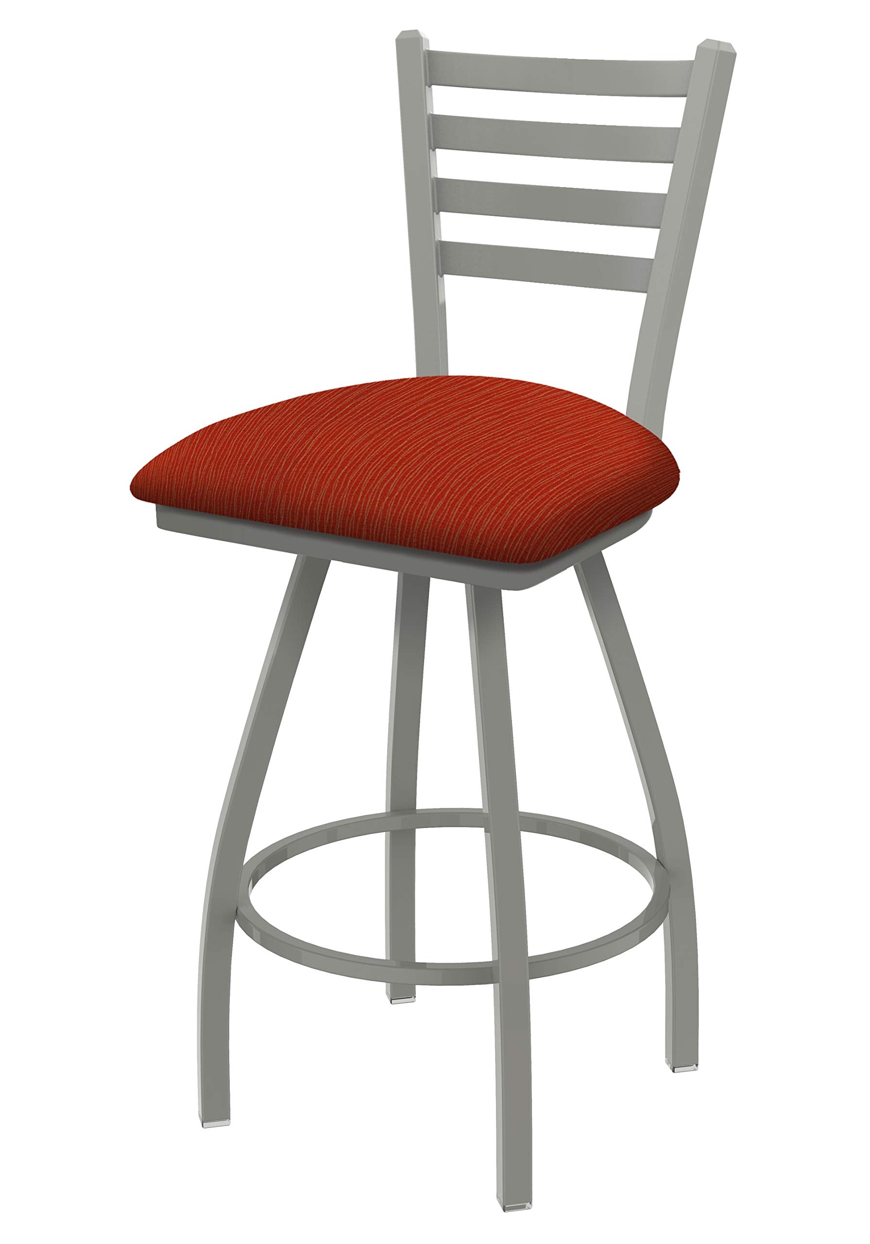 XL 410 Jackie 36 Swivel Extra Tall Bar Stool with Anodized Nickel Finish and Graph Poppy Seat