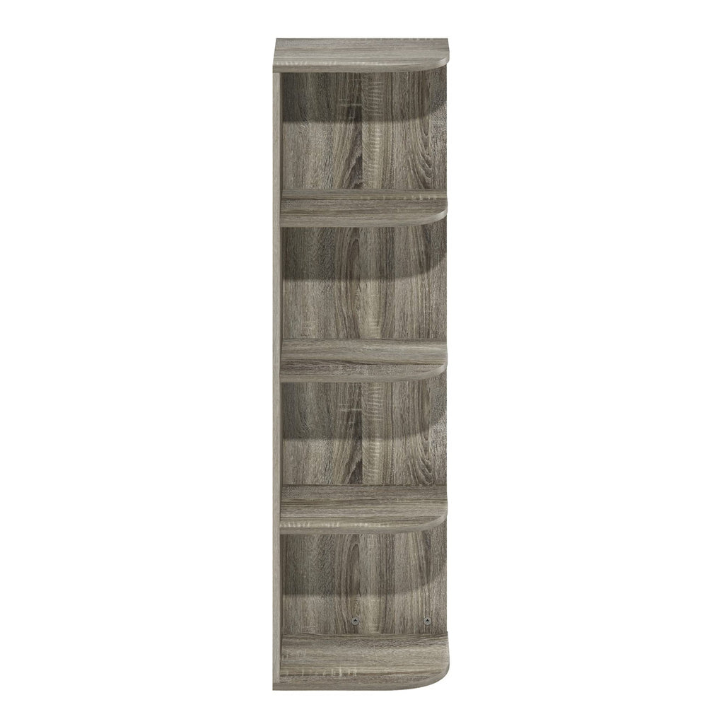Furinno Pasir 4-Tier Corner Open Shelf Bookcase, French Oak