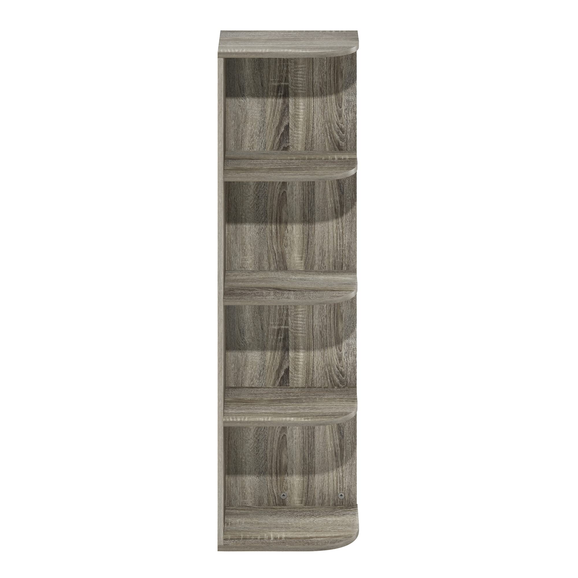 Furinno Pasir 4-Tier Corner Open Shelf Bookcase, French Oak