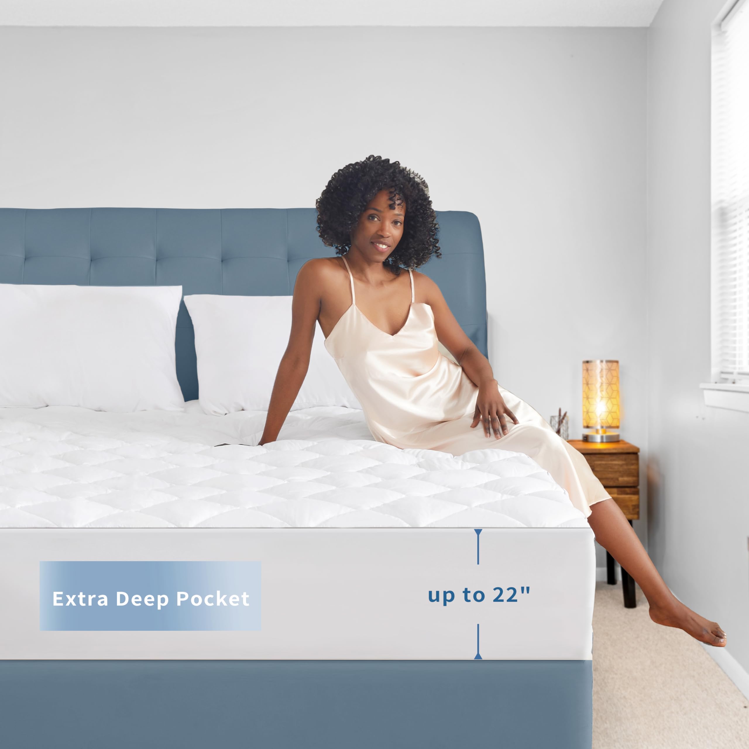 Sunflower Twin Xl Mattress Pad Cover, Cotton Mattress Cover College Dorm Hypoallergenic, Extra Deep Pocket 18'-22' Quilted Mattress Protector Twinxl Size Thin Version, Soft Breathable And Noiseless