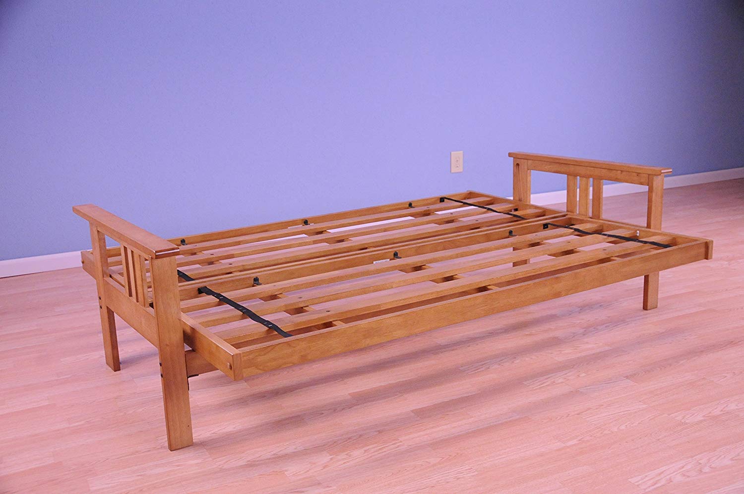 Kodiak Furniture Monterey Futon Set With Butternut Finish, Full, Linen Charcoal