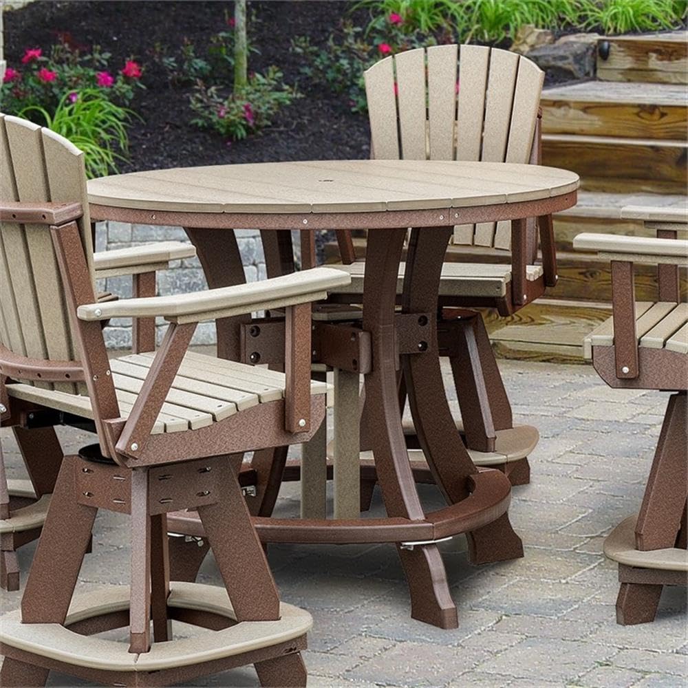 American Furniture Classics Five Piece Round Counter Height Dining Set, Weatherwood/Tudor Brown