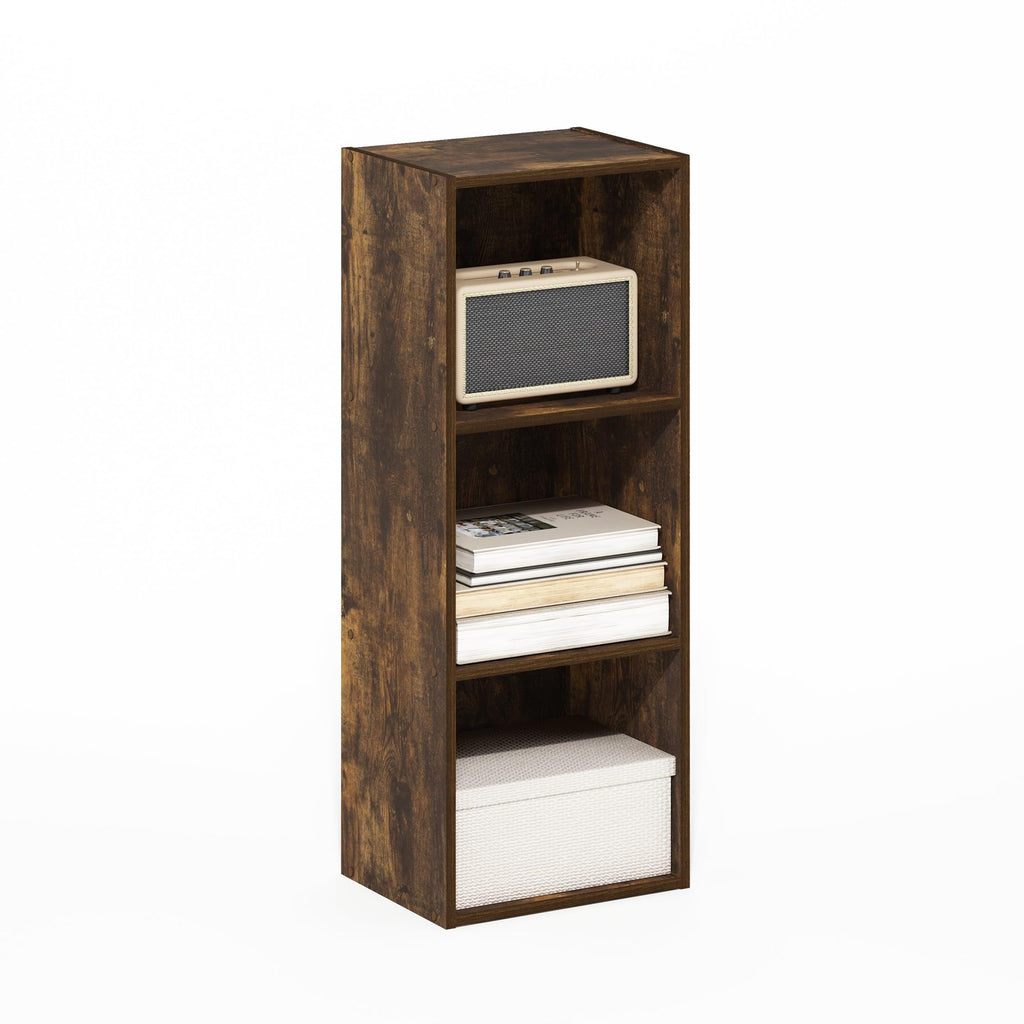 Furinno Pasir 3-Tier No Tool Assembly Open Shelf Bookcase, Amber Pine