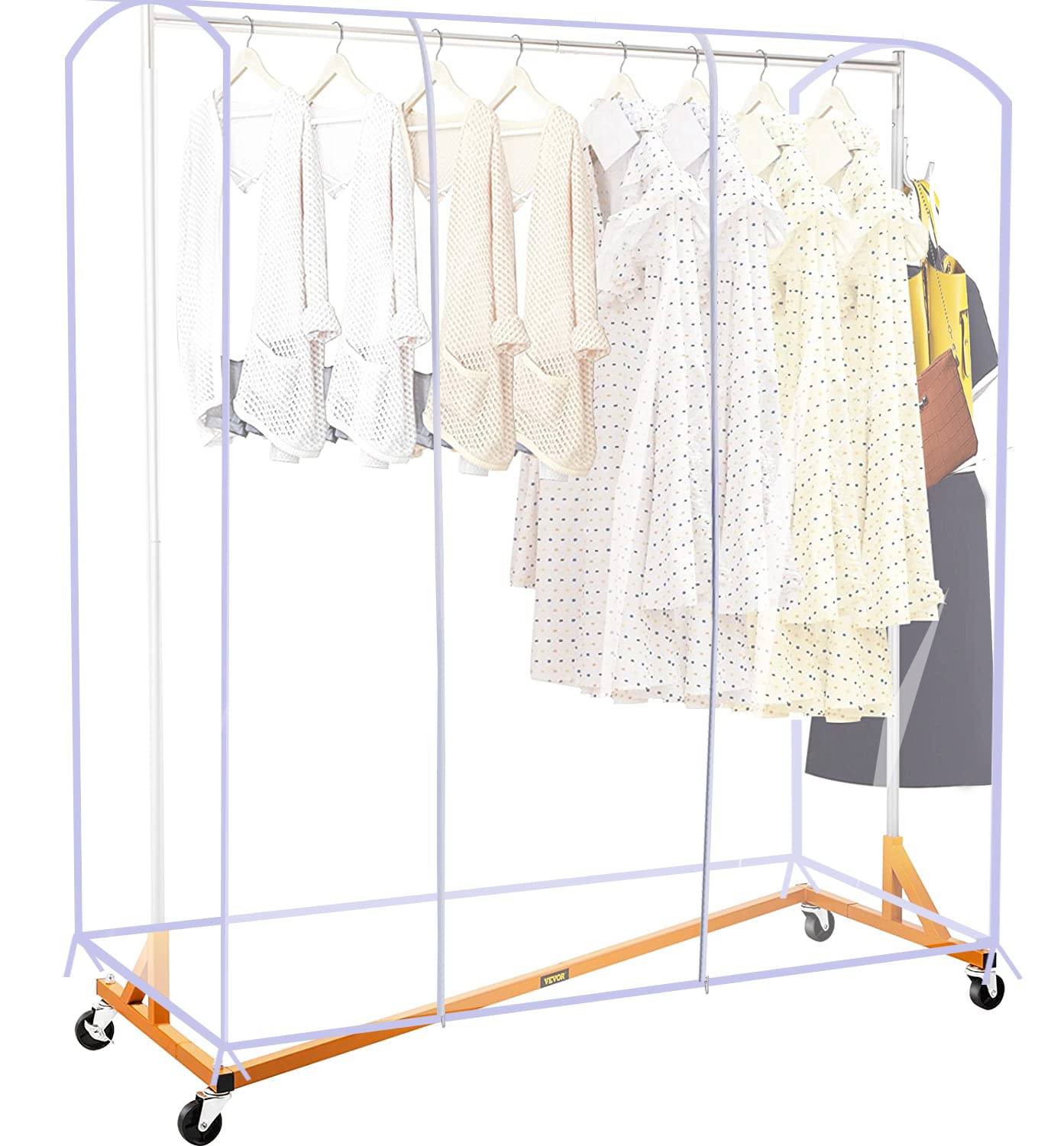 Ruibo Clear Garment Rack Cover, Waterproof & Dustproof, M/59x20x60 inch, Ethylene Vinyl Acetate, Model Ruibo-20190305-Size59