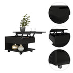 Babel Lift Top Coffee Table, Casters, 1 Shelf, Black
