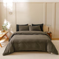 CLOTHKNOW Mocha Coffee Comforter Set Twin 3Pcs Brown Bedding Comforter Sets Chocolate Brown Comforter Soft Dark Brown Comforter 