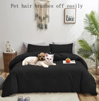 Karever Black Comforter Full Plain Black Bedding Pure Black Full Size Comforter Soft Durable Solid Black Comforter Set Women Men