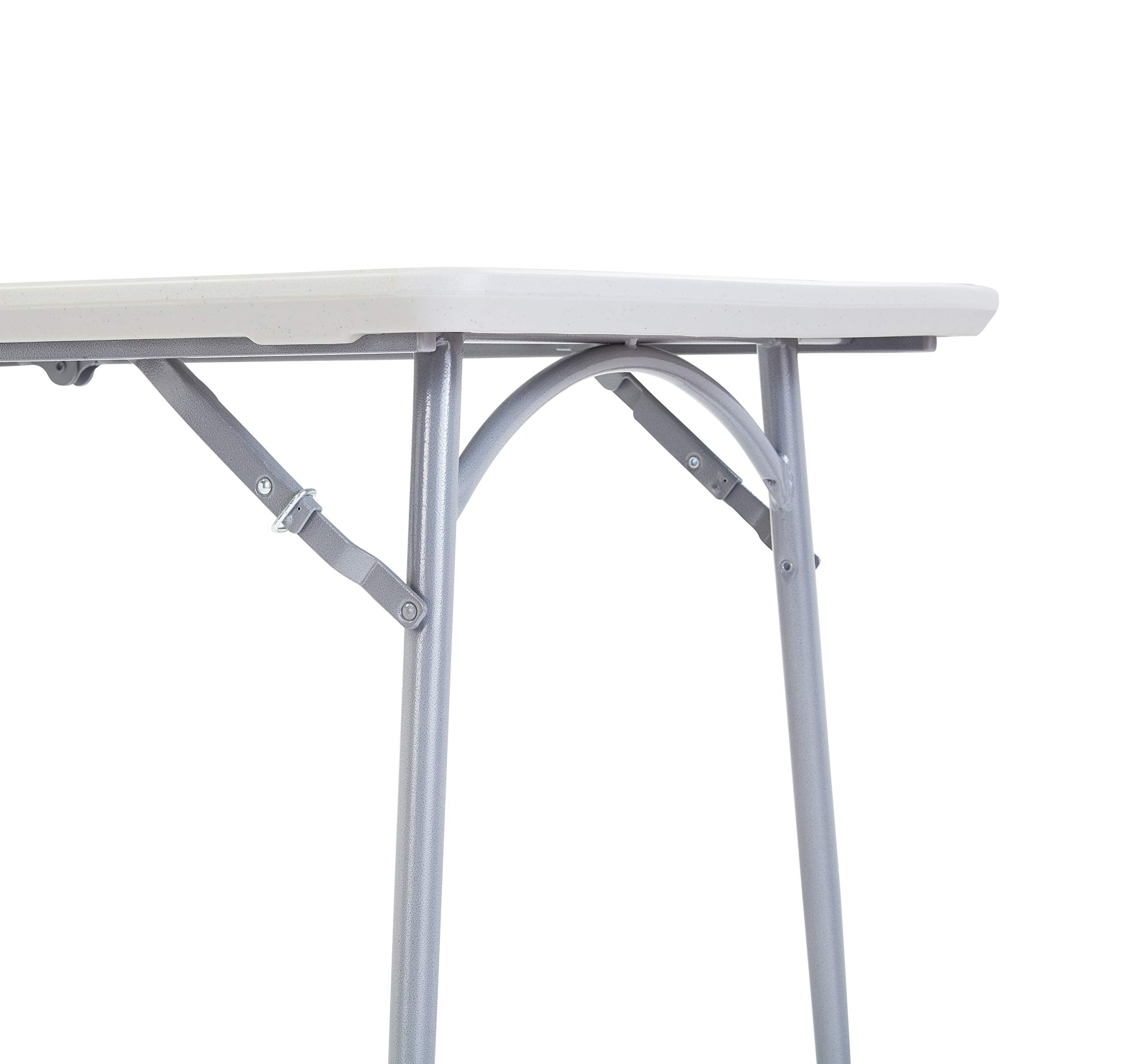National Public Seating 30" X 72" Plastic Folding Table - Fold In Half, Heavy-Duty, Portable, Indoor/Outdoor Table For Office, Camping, Events & Parties – Scratch & Heat Resistant, Speckled Gray
