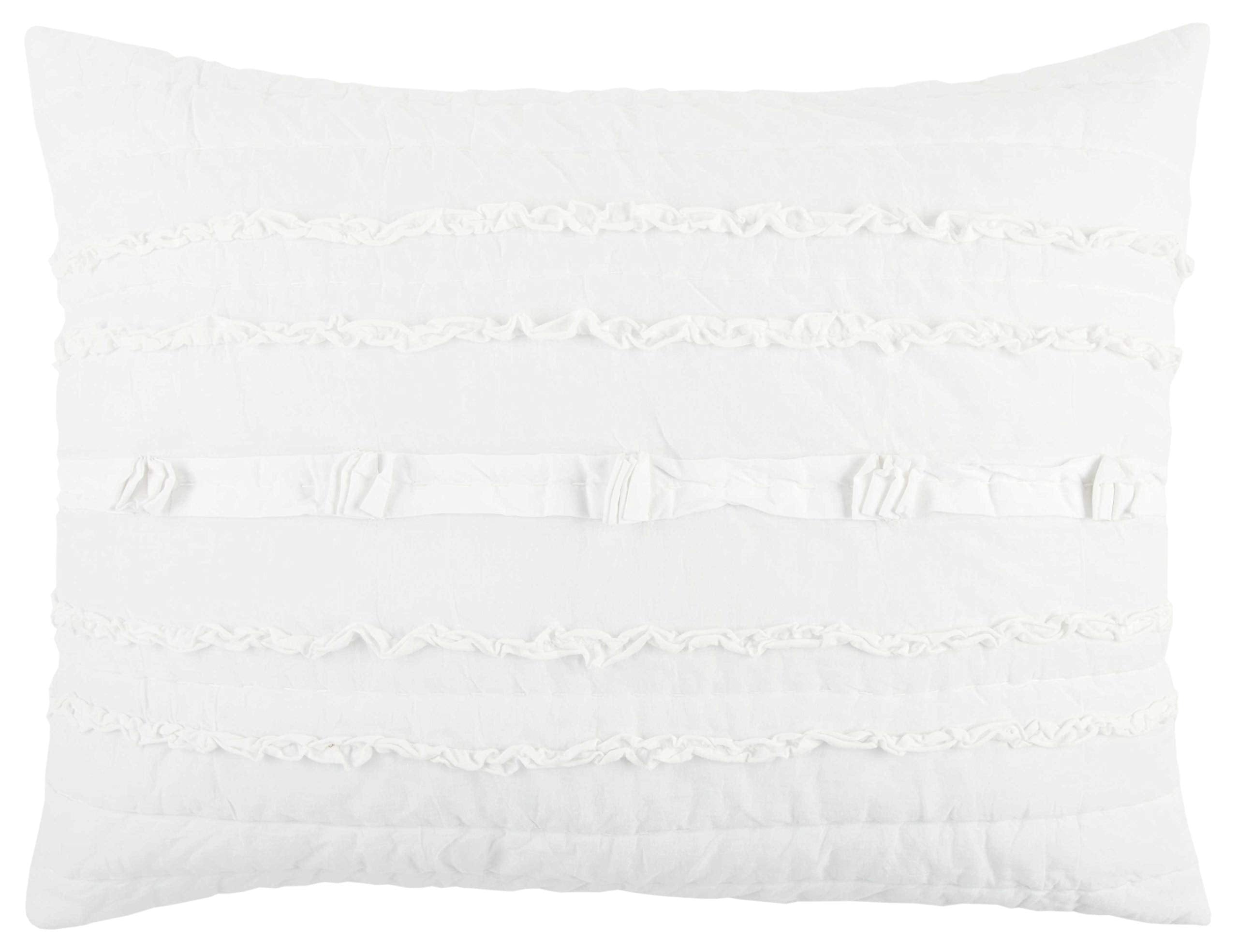 Rizzy Home | Bq4438 | King Sham | 20"X36" White Nuetral Stripe