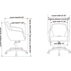 Lorell, Llr68570, Mid-Century Modern Low-Back Task Chair, 1 Each