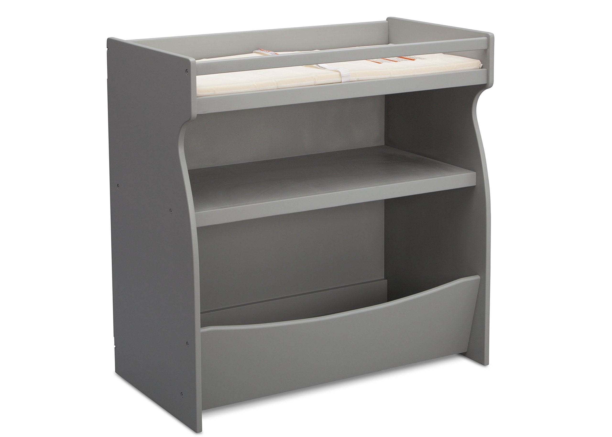 Delta Children 2-In-1 Changing Table And Storage Unit With Changing Pad, Grey