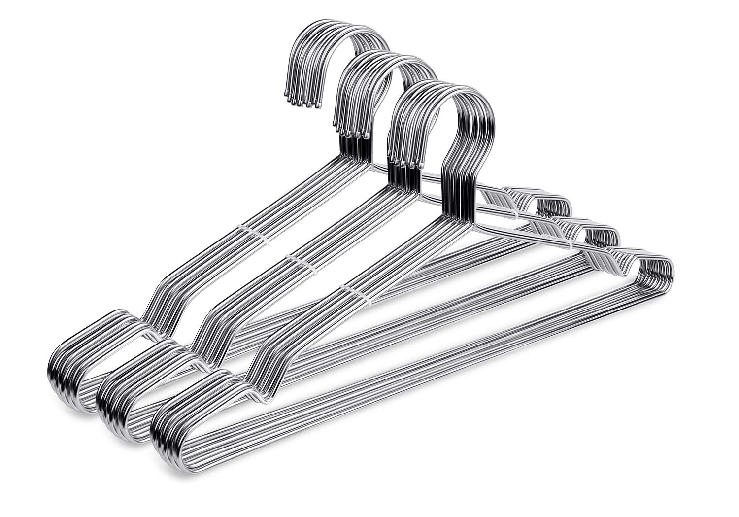 Fayleeko Wire Hangers Coat Hangers Strong Heavy Duty Stainless Steel Metal Hangers Ultra Thin Space Saving Clothes Hangers (30 P