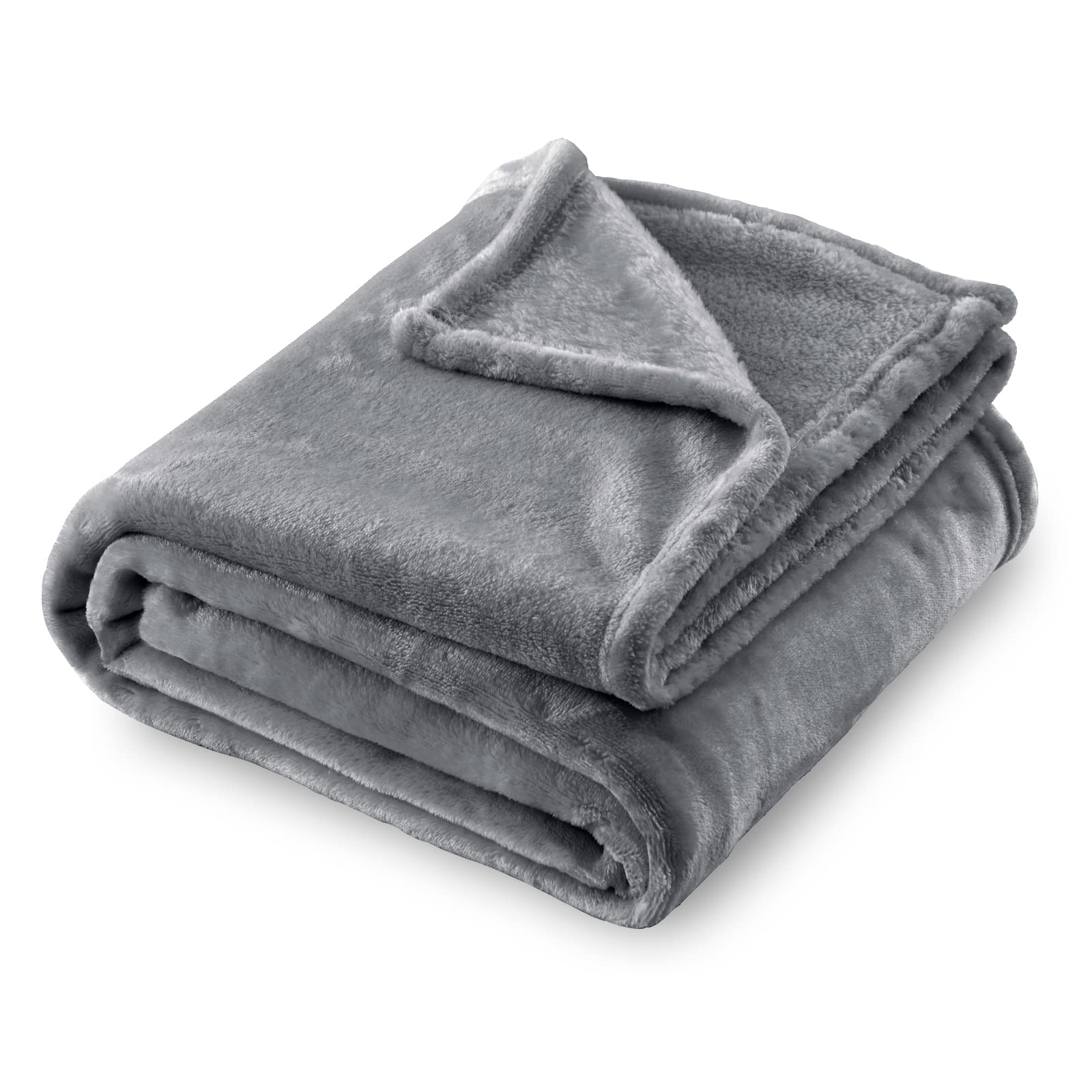 Sochow Flannel Fleece Blanket King Size, All Season Lightweight Super Soft Cozy Blanket For Bed Or Couch, Grey(90Inch X108'')