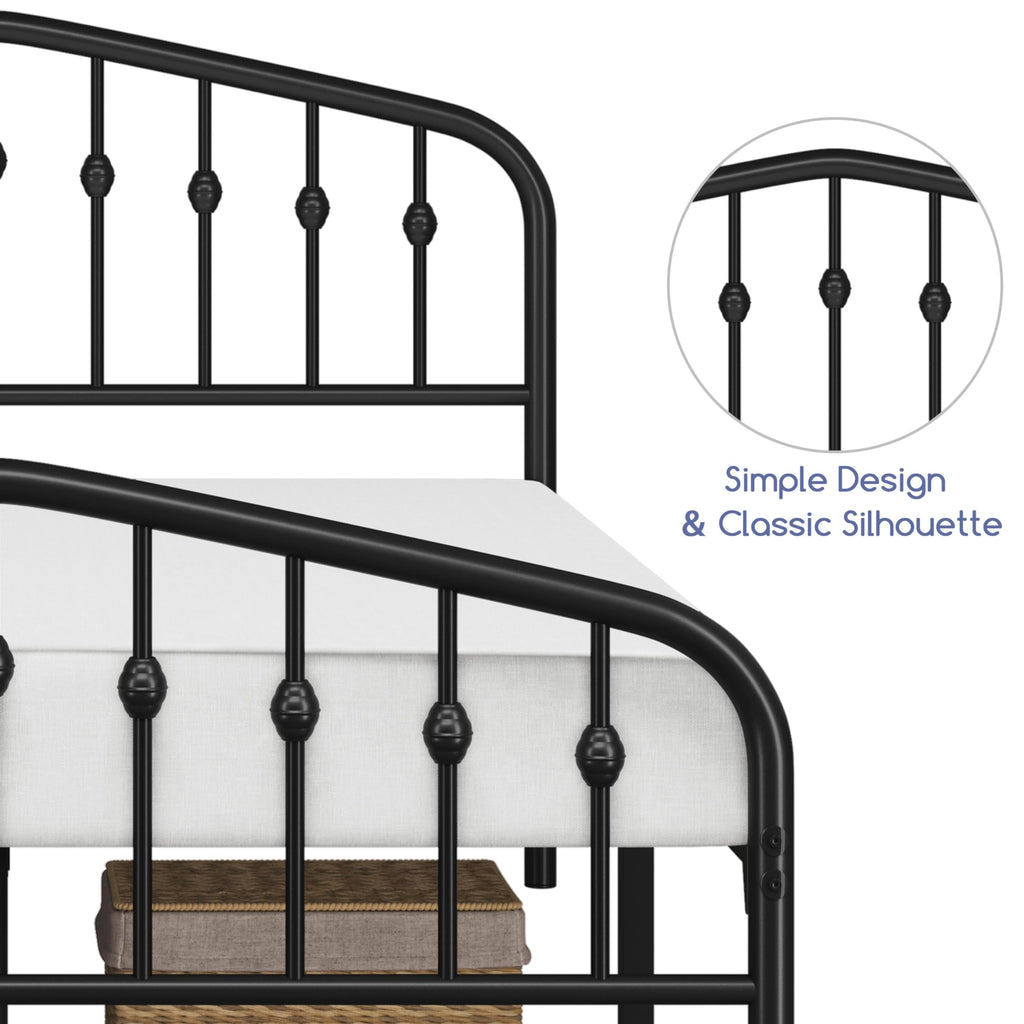 Yaheetech Full Bed Frames Metal Platform Bed With Victorian Style Wrought Iron Headboard And Footboard/Easy Assembly/No Box Spring Needed/Antique Gold Full Bed