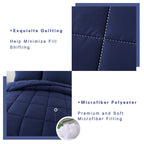 Downcool Queen Comforter Set -All Season Bedding Comforters Sets With 2 Pillow Cases -3 Pieces Bedding Sets Queen -Down Alternat