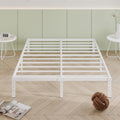 Cieemine 12 Inch White King Size Bed Frame, Heavy Duty King Size Platform Bed Frame, Mattress Foundation, No Box Spring Needed,
