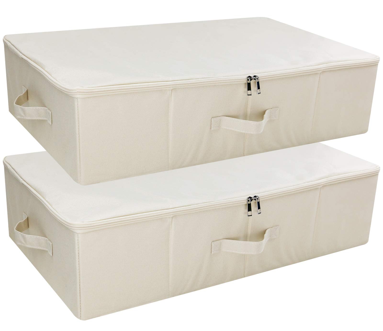 iwill CREATE PRO Pack of 2, Collapsible Rigid Storage Baskets for Underbed Organizer, Good for Clothing, Shoes, Bedding in Wardr