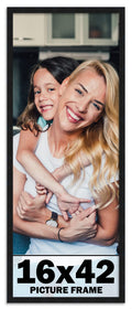 16x42 Frame Black Picture Frame - Complete Modern Photo Frame Includes UV Acrylic Shatter Guard Front, Acid Free Foam Backing Bo