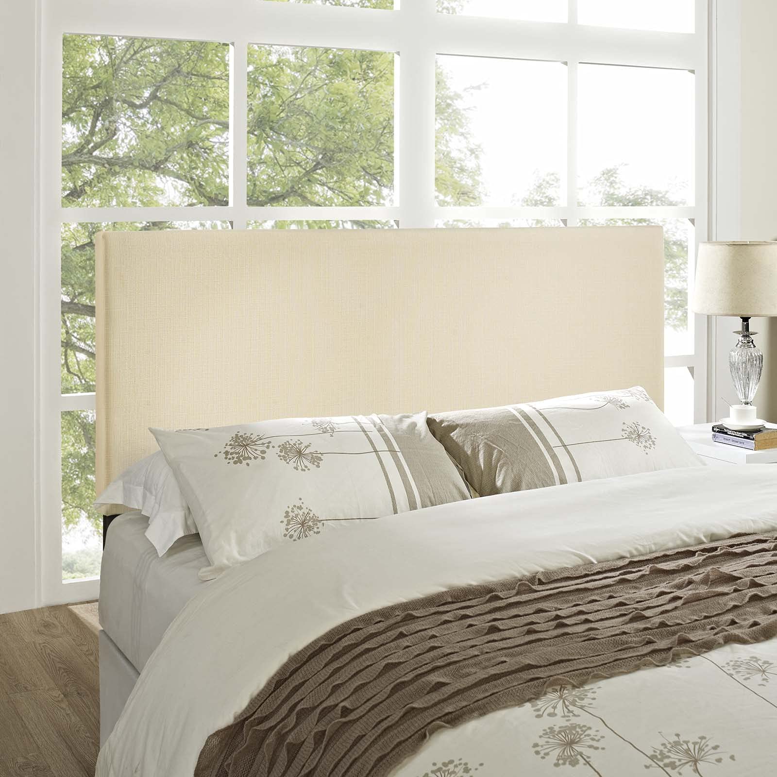 Modway Region Linen Fabric Upholstered Queen Headboard in Ivory