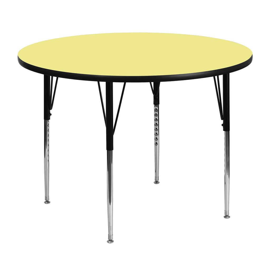 Flash Furniture Wren 48'' Round Oak Thermal Laminate Activity Table - Standard Height Adjustable Legs