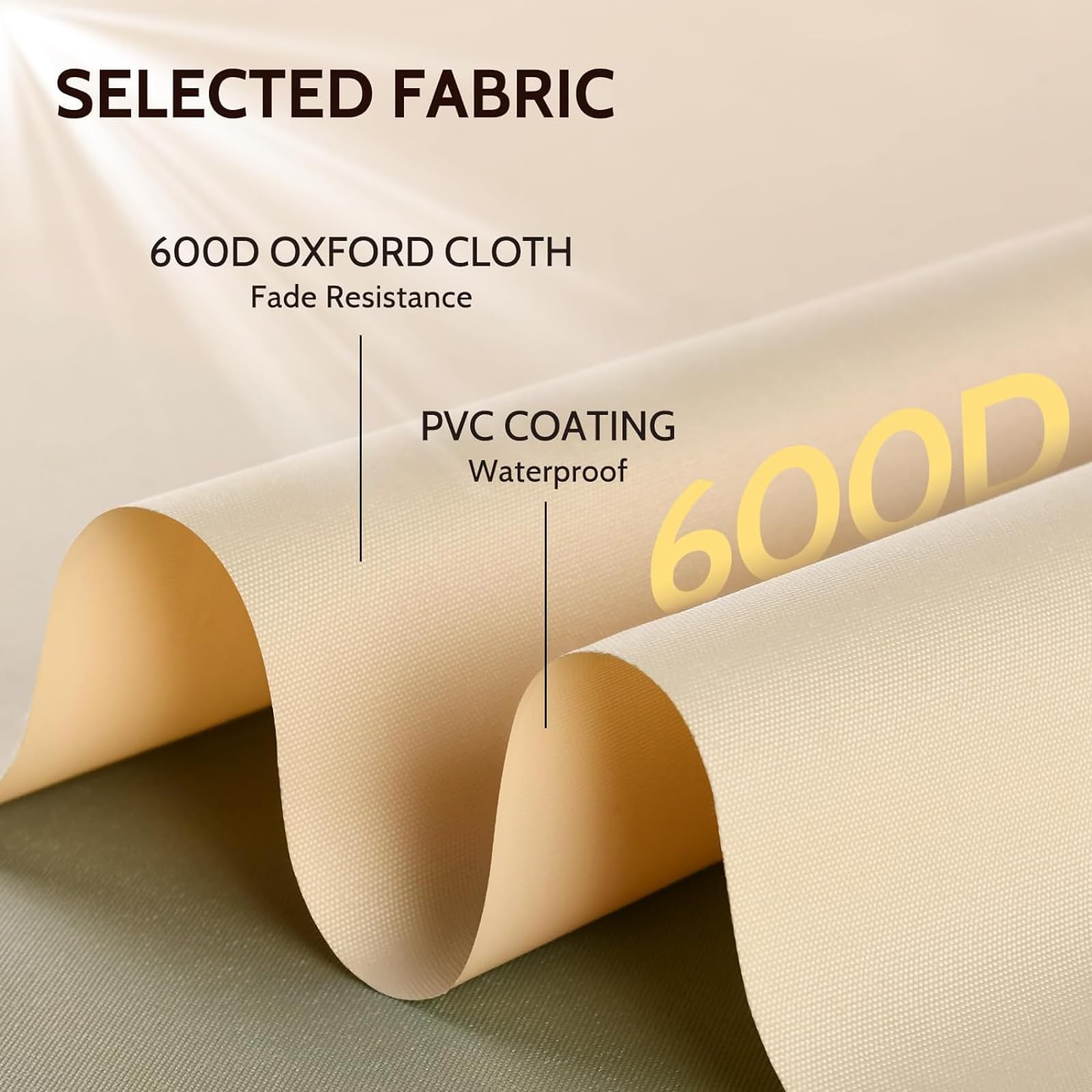 COSFLY Outdoor Furniture Patio Sofa Cover, Waterproof Oxford, Fits 55"W x 33"D x 38"H, Beige