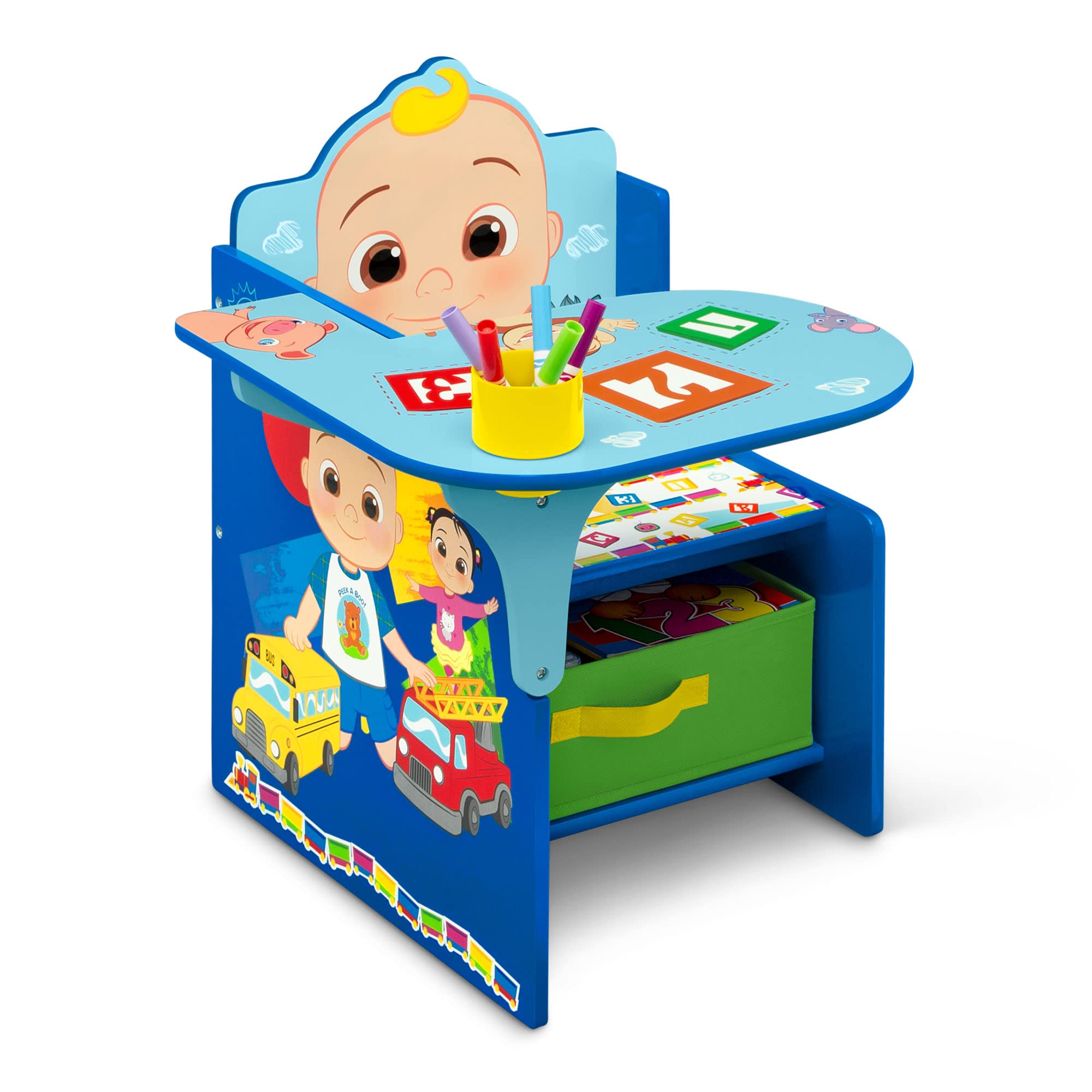 Delta Children Chair Desk With Storage Bin - Greenguard Gold Certified, Cocomelon