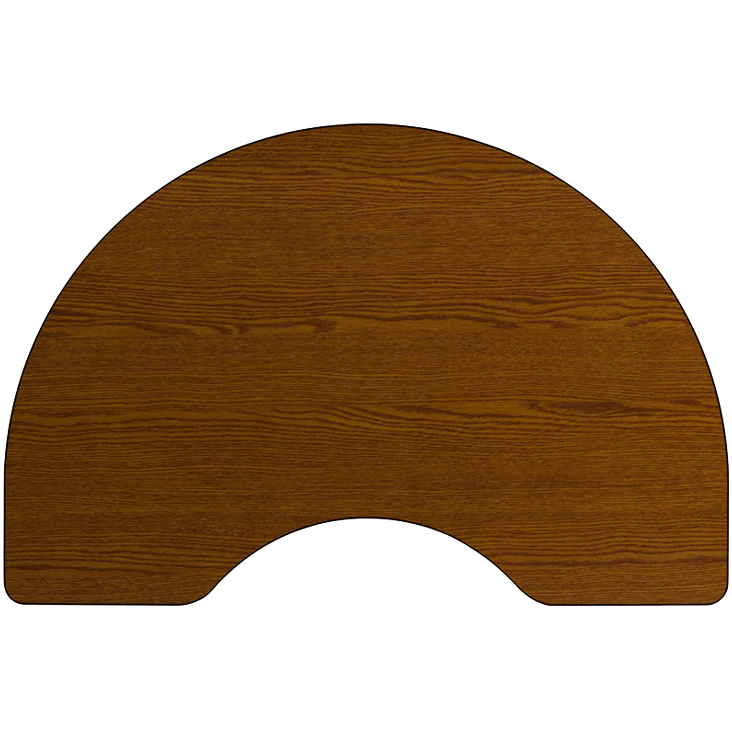 Flash Furniture Kidney Shaped Activity Table with Thick High Pressure Laminate Top and Height Adjustable Pre School Legs, 48''W x 72''L, Oak