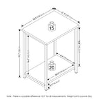 Furinno Simplistic Metal Frame End Table, 1-Pack, Amber Pine