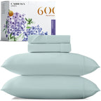 Carressa Linen 100% Egyptian Cotton Sheets - 600 Thread Count 4 Pc Full Size Sheet Set, Soft, Cooling, High Thread Count Sateen,
