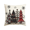 Avoin Colorlife Watercolor Red And Black Buffalo Plaid Christmas Trees Throw Pillow Cover, 18 X 18 Inch Seasonal Winter Holiday