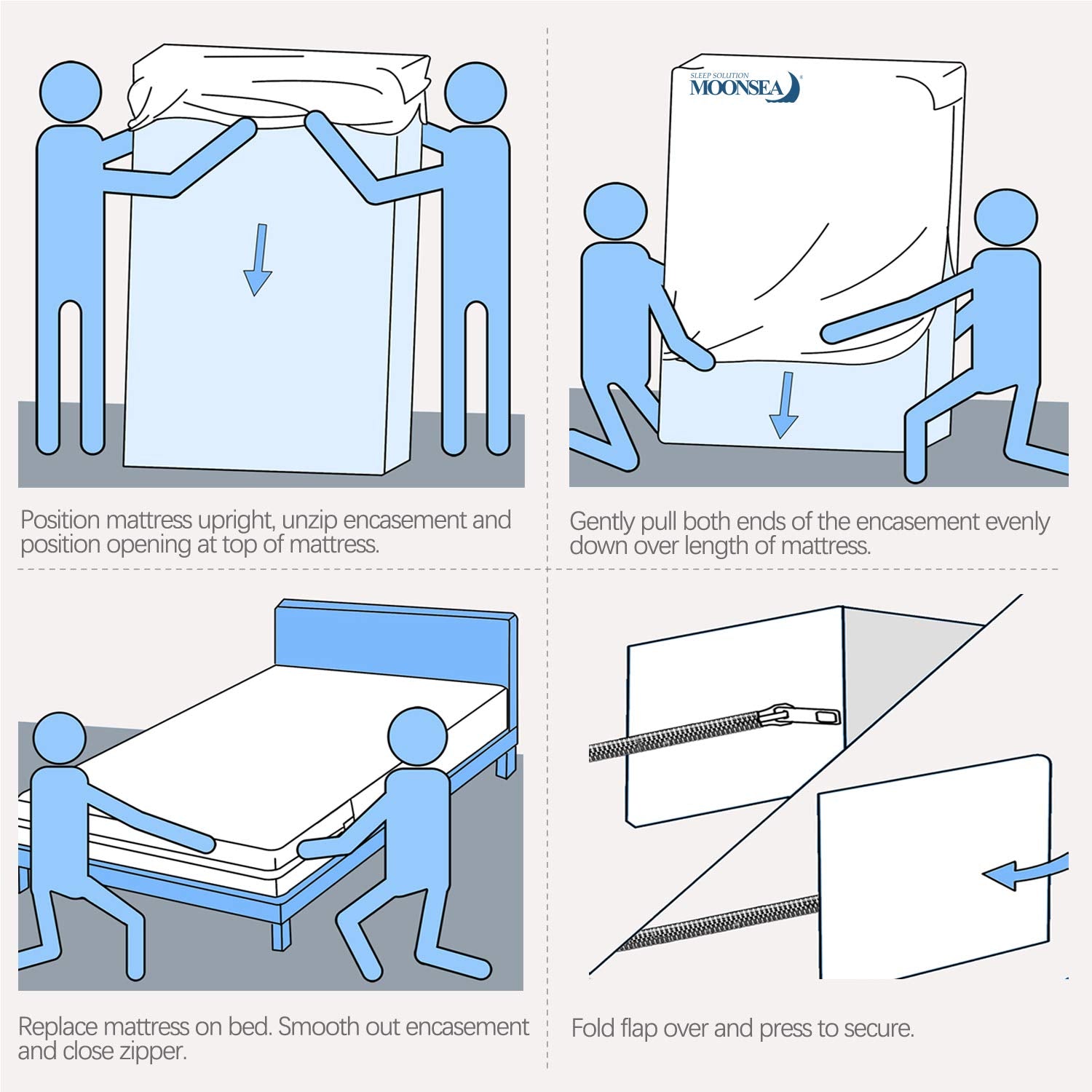 Zippered Mattress Protector Encasement With Ultra Soft Terry Surface, 6-Side Waterproof Mattress Protector, Durable Zipper, Noiseless, For Standard Twin Mattress 39'' X 75''(Fits 11-14 In. H)