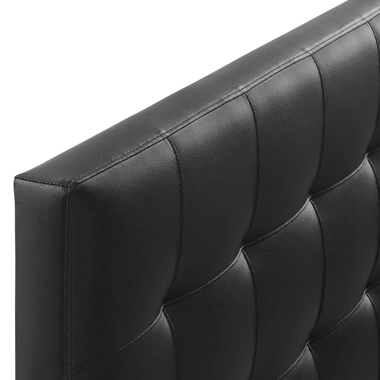 Modway Lily Tufted Faux Leather Upholstered Full Headboard in Black