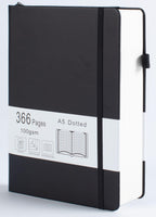 VOLINOTE A5 Dotted Journal Hardcover Notebook, 366 Numbered Pages, 100GSM Dot Grid Paper, Black, 5.7"x8.3"