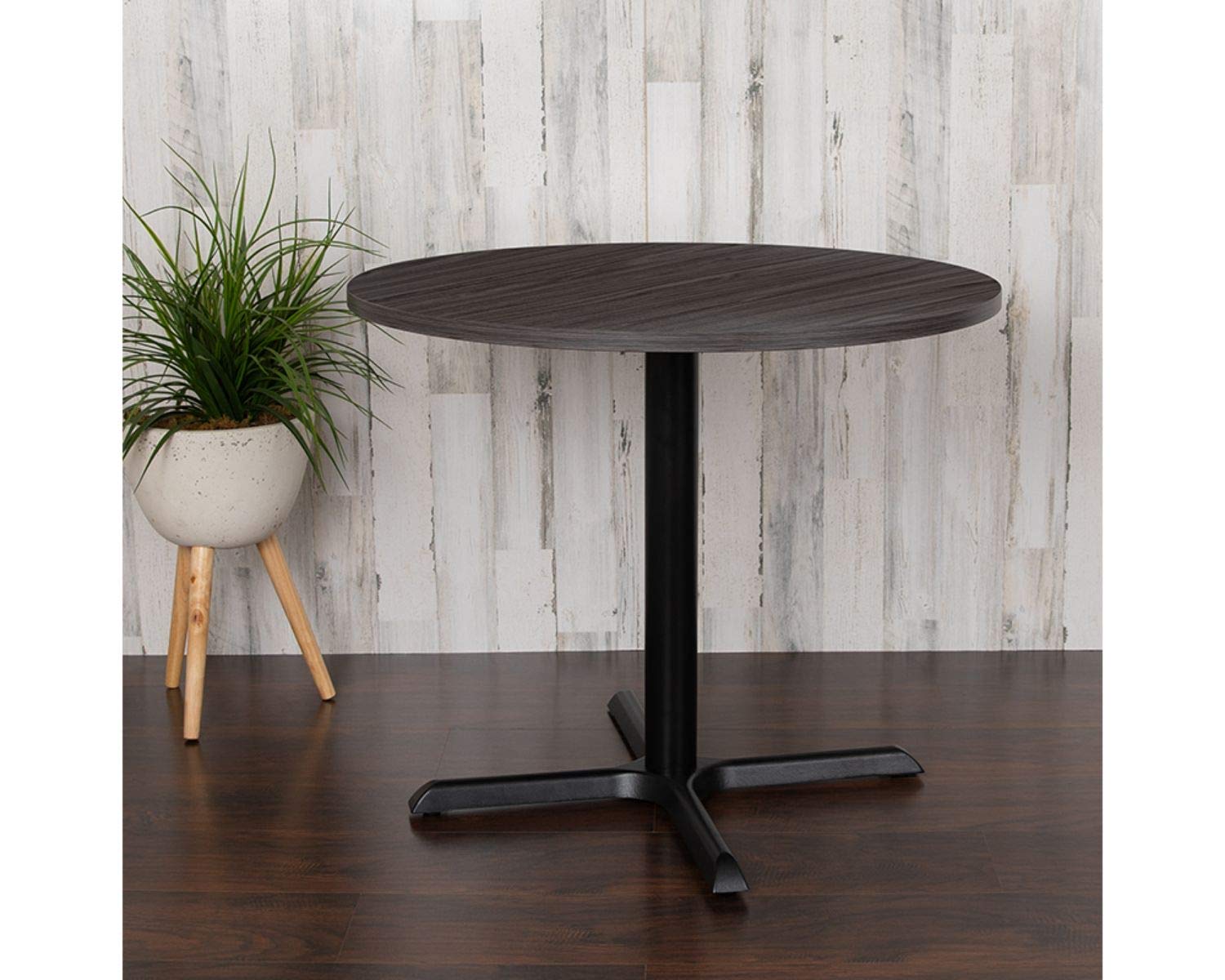 Flash Furniture Chapman 36" Round Multipurpose Conference Table, Business Meeting Table for Office and Conference Rooms, Rustic Gray